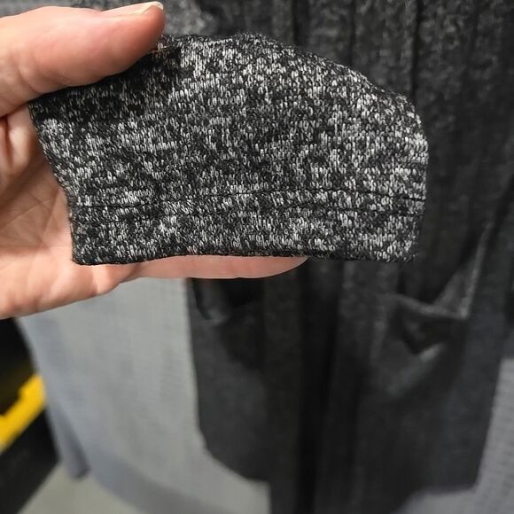 Long Soft Sweater Cardigan Duster SzL VTG USA Thin Boho Chic Gray Open Wrap Y2K - Picture 6 of 9